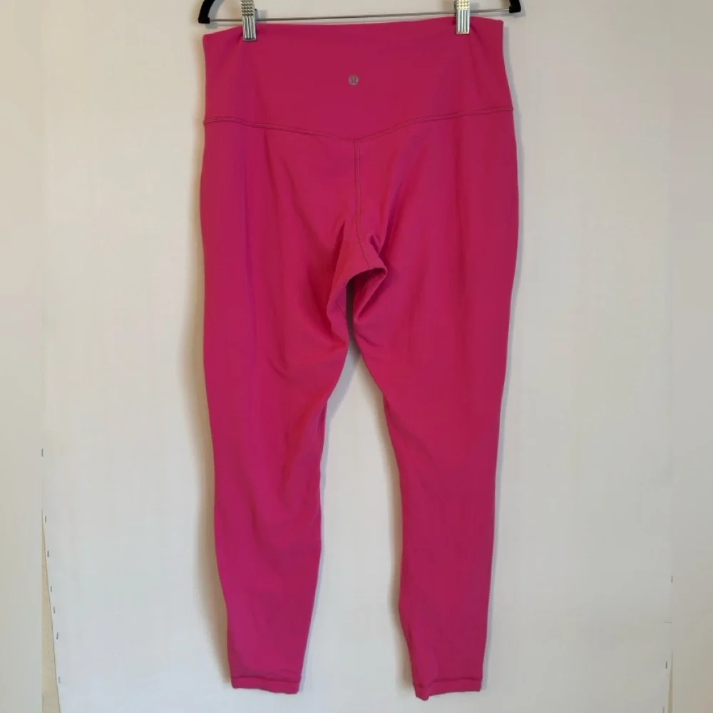 Women's Lululemon Athletica Pink High-Waisted/ Rise Leggings Running Gym Size 14